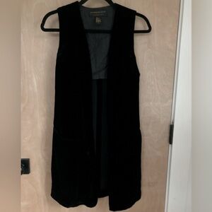 90s Donna Karan Essentials DKNY long silk/rayon velvet vest size 2